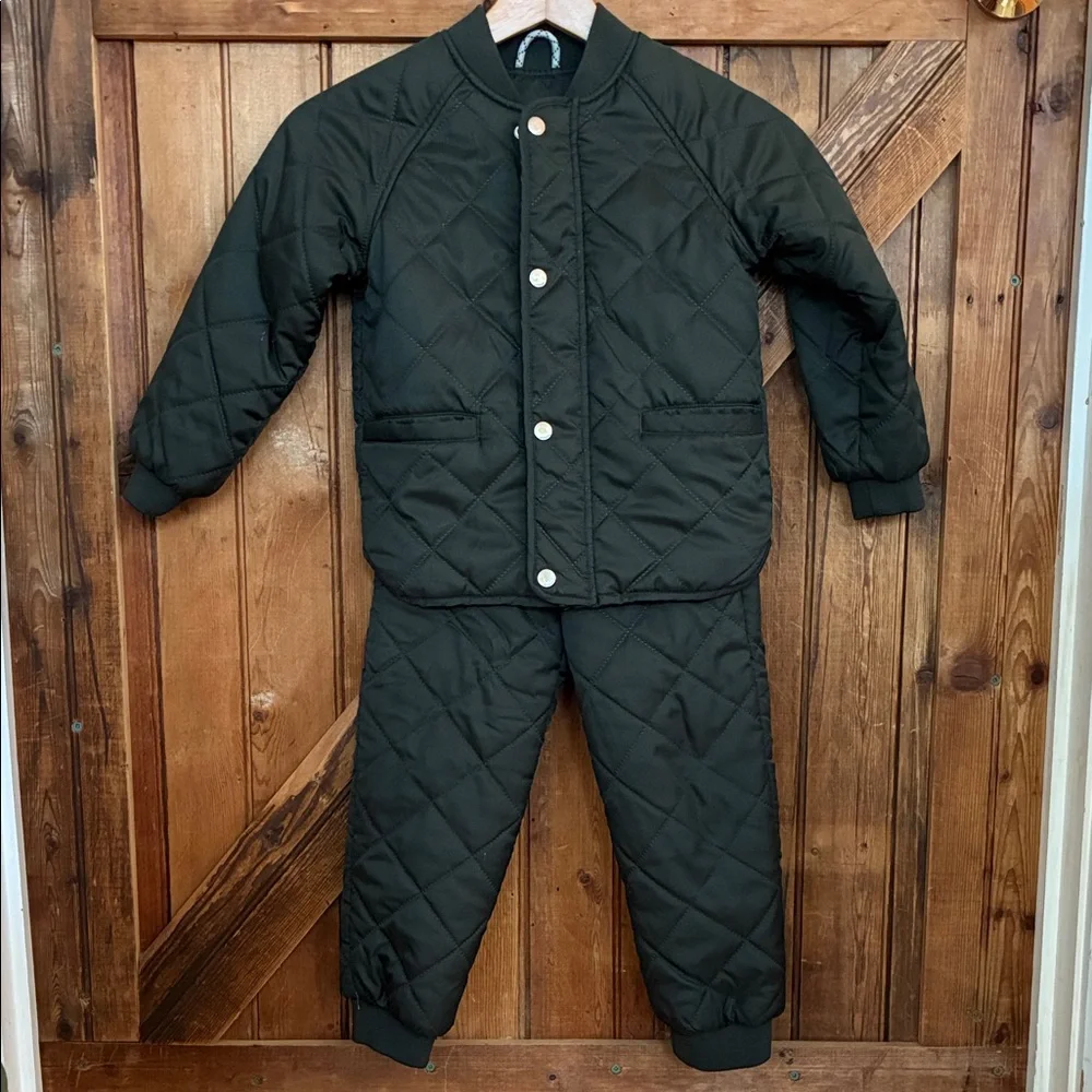 Liewood Kids Quilted Thermo Jacket & Pant Set - Forest Green, 5Y Unisex - Picture 1 of 8